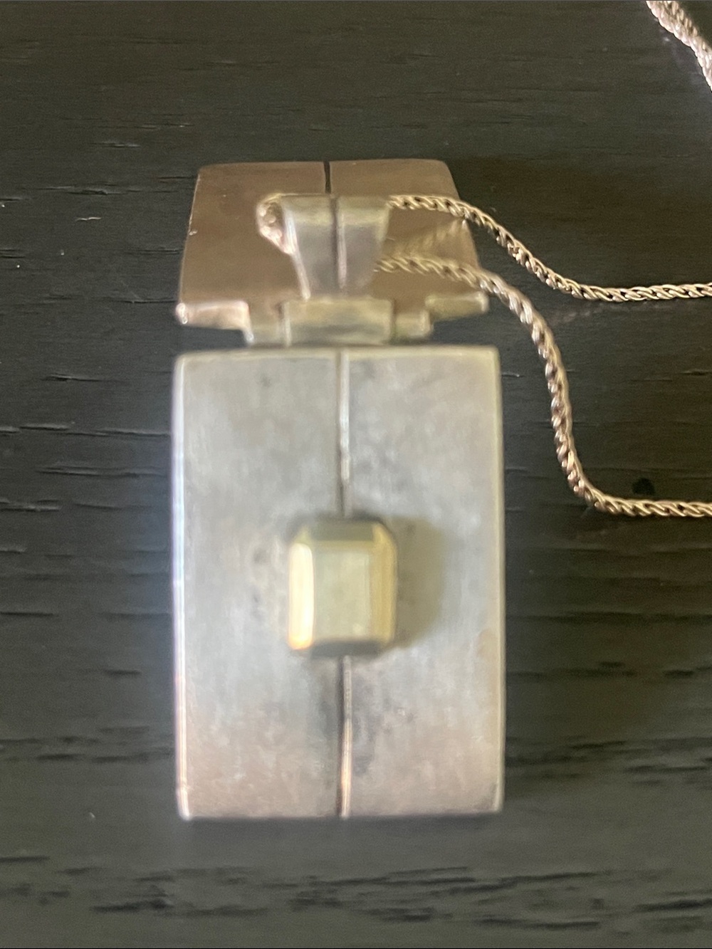 Source Unknown Silver Rectangular Pendant Necklace - Picture 3 of 4